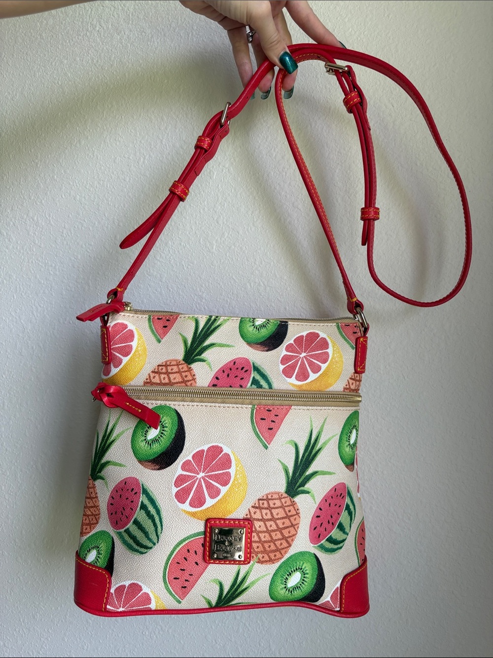 Dooney & Bourke Ambrosia Crossbody Bag Fruit Print Assembled in Mexico